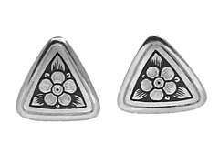 Серебряные серьги пусеты в форме треугольника 
